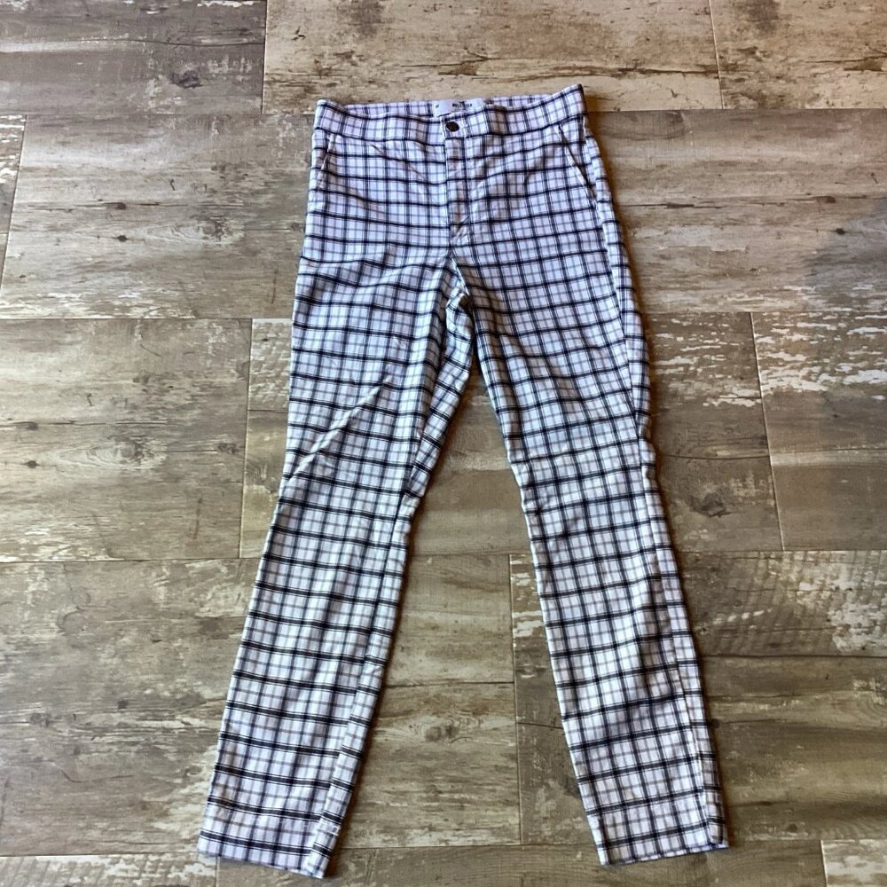 HOLLISTER Ultra Hi-Rise Stretch Chino Multicolor Checkered Pants Women’s Medium